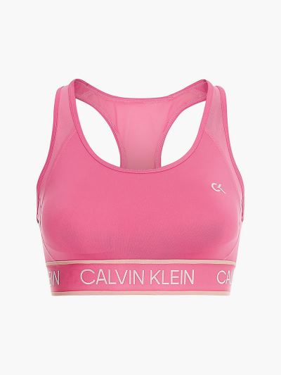 Calvin Klein Ruhák HU398155 | Calvin Klein Medium Impact Női Sportmelltartó Rózsaszín